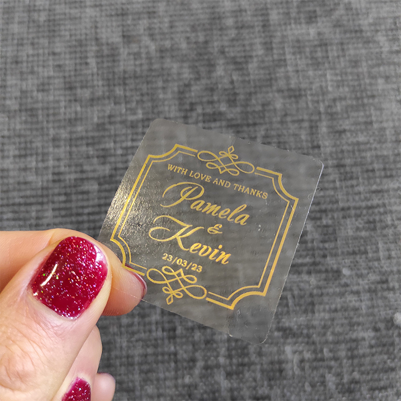 Personalised Candle Label - Label Stiker Transparan Suvenir Pernikahan Foil