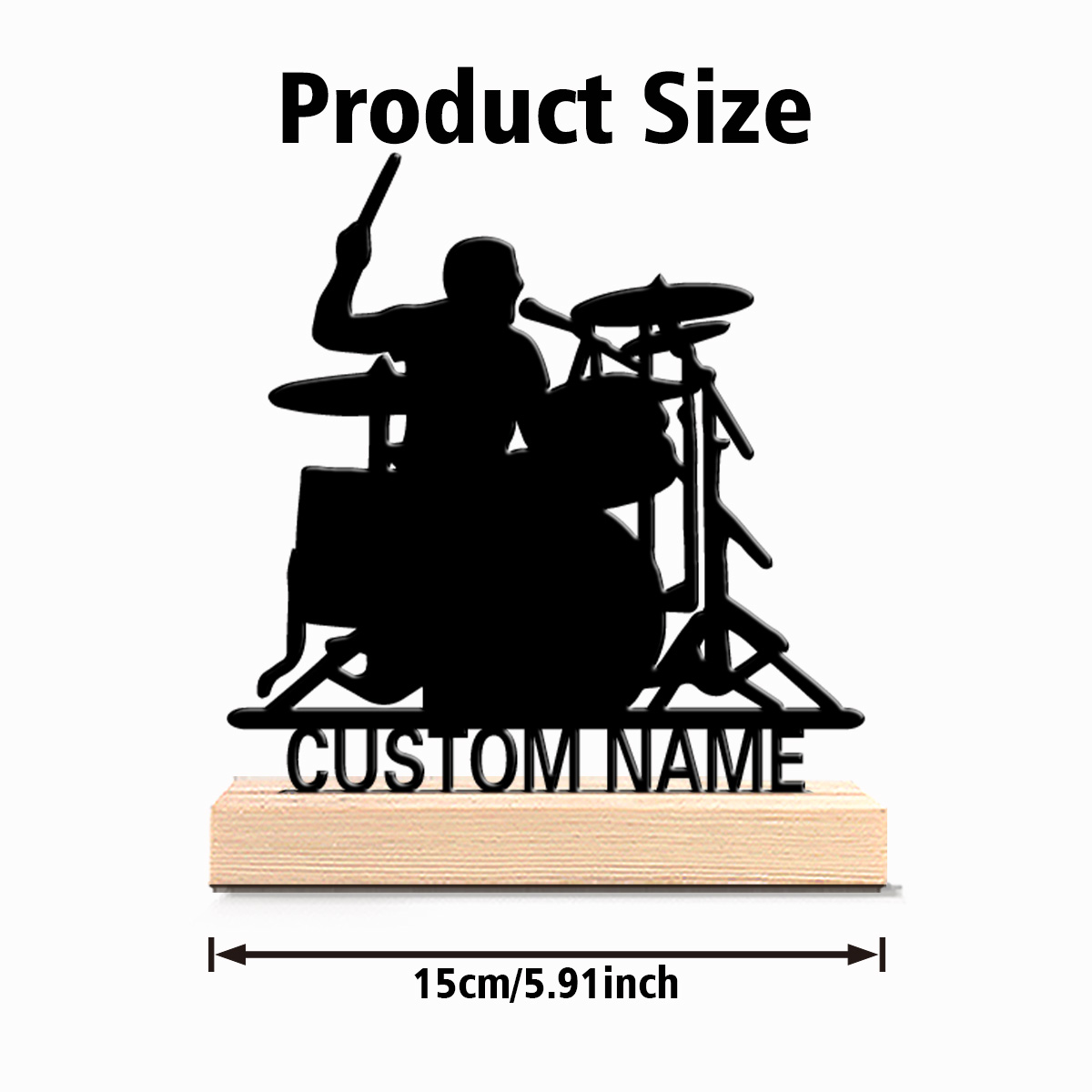 1pc Patung Drummer dan Drum Lo - Engraved Wood Frame ulasan dan harga