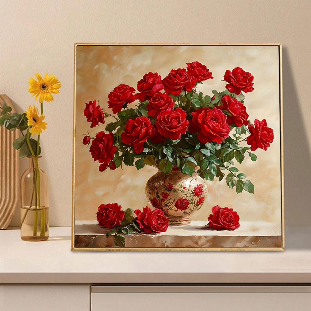 Lukisan Berlian Mawar Full Squ - Photo Mosaic Print ulasan dan harga