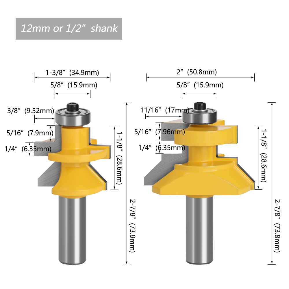 LaVie 2 Pcs 12 Mm 1/2 Shank 12 - Engraved Wood Frame ulasan dan harga