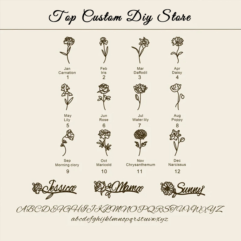 Kalung Bunga Kelahiran dengan  - Birth Flower Necklace ulasan dan harga