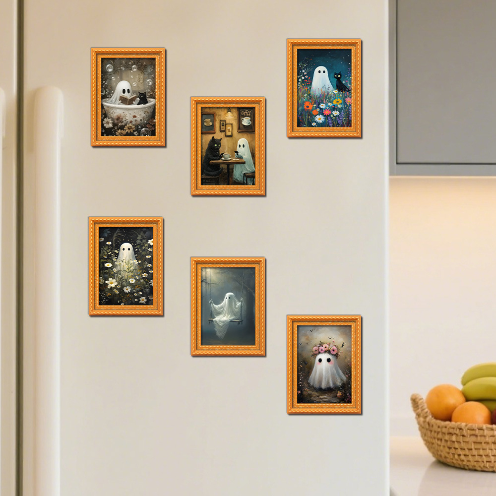 Magnet Kulkas Halloween 3d Kre - Engraved Wood Frame ulasan dan harga