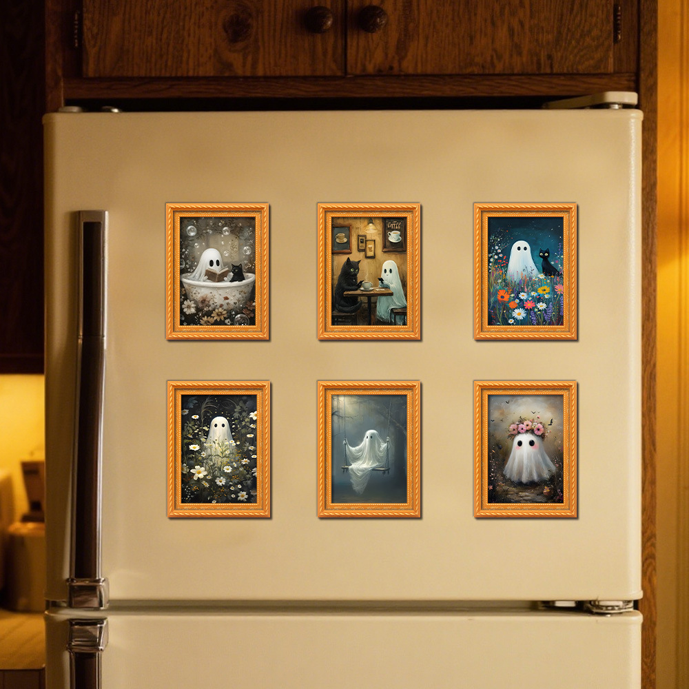 Magnet Kulkas Halloween 3d Kre - Engraved Wood Frame ulasan dan harga